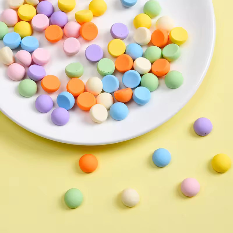 10 pcs Resin Simulation Candy Granule Flatback Kawaii Crafts Embellishment for Scrapbooking Hair Earring Accessories